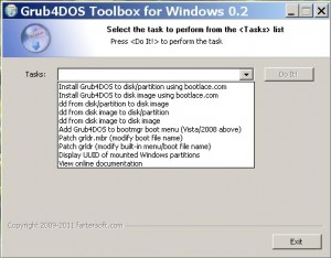 Grub4DOS Toolbox for Windows 0.2 Main UI